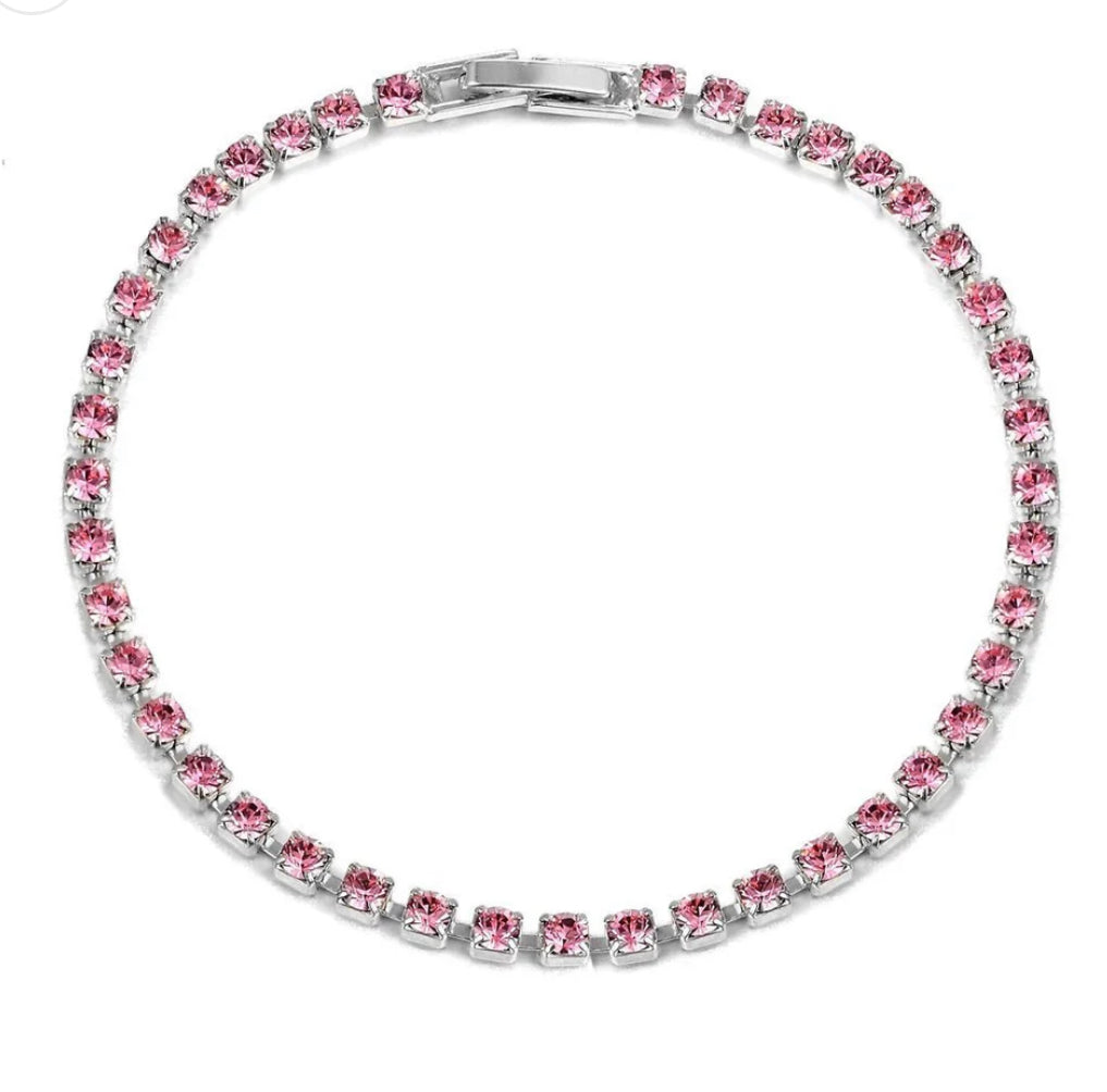 Pink Tennis Bracelet (3mm)