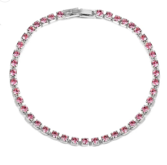 Pink Tennis Bracelet (3mm)