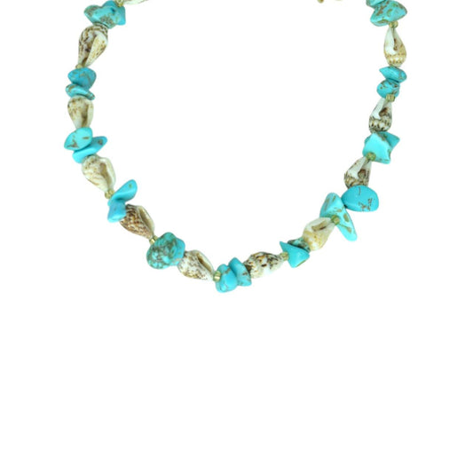 Chaîne de cheville pierres & turquoise