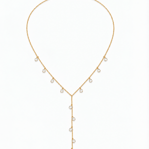 Crystal Drop Y Necklace